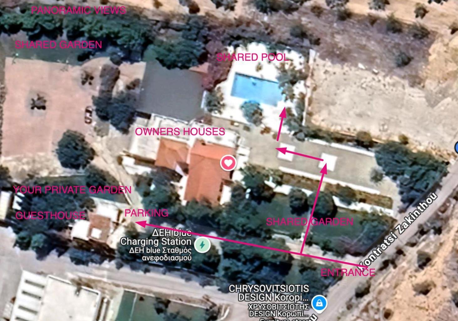 Tophill Gardens House - Shared Pool - Jacuzzi - 24hrs Check In - 10m From Airport Koropi